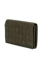 Bottega Veneta - Olive Green Woven Leather Snap Wallet