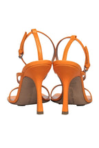 Bottega Veneta - Orange Leather Square Open Toe Pump Sz 8.5