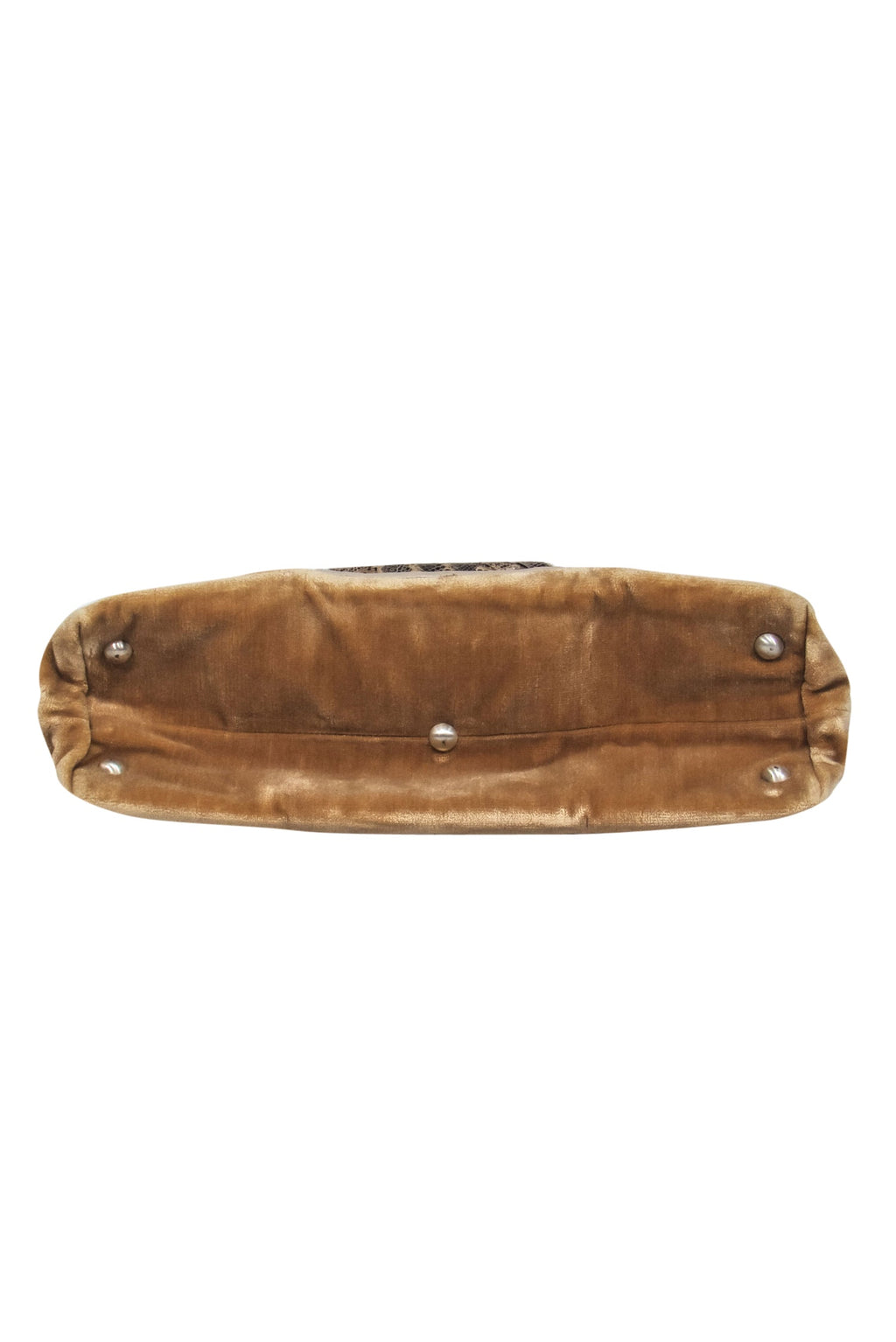 Bottega Veneta - Tan Velvet Baguette w/ Woven Snakeskin Print & Tortoise Shell Trim