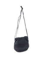 Bottega Veneta Vintage Intrecciato Leather Messenger Bag Black