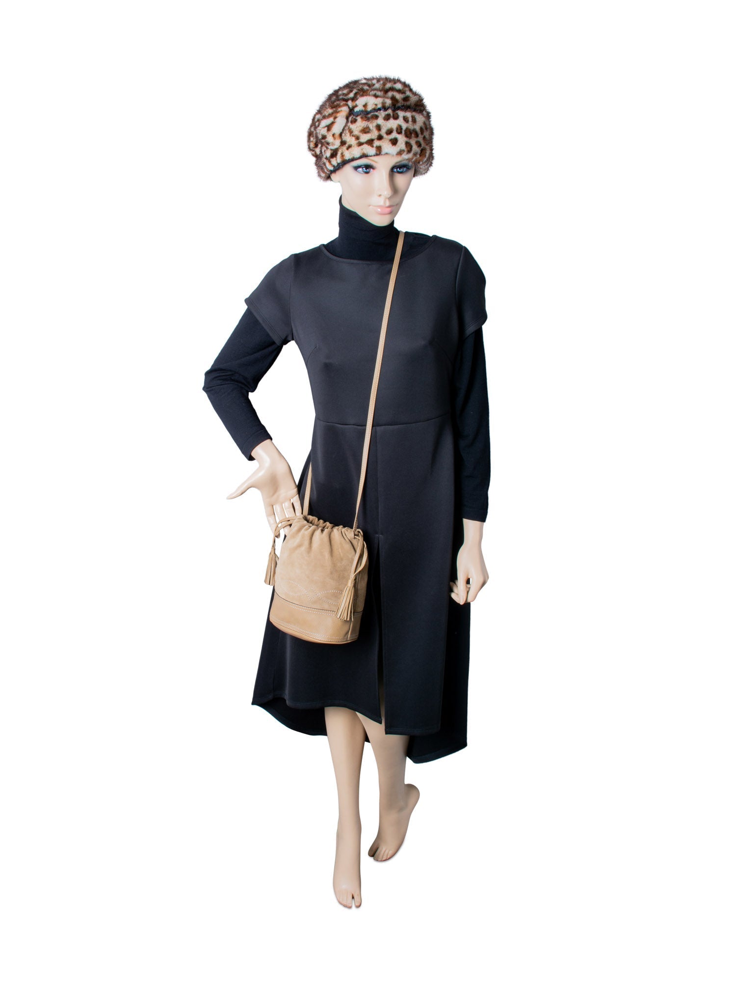 Bottega Veneta Vintage Suede Tassel Bucket Bag Taupe Beige