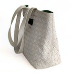BOTTEGA VENETA Bottega Veneta Bottega Veneta woven maxi shopper bag in white leather
