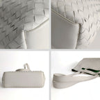 BOTTEGA VENETA Bottega Veneta Bottega Veneta woven maxi shopper bag in white leather