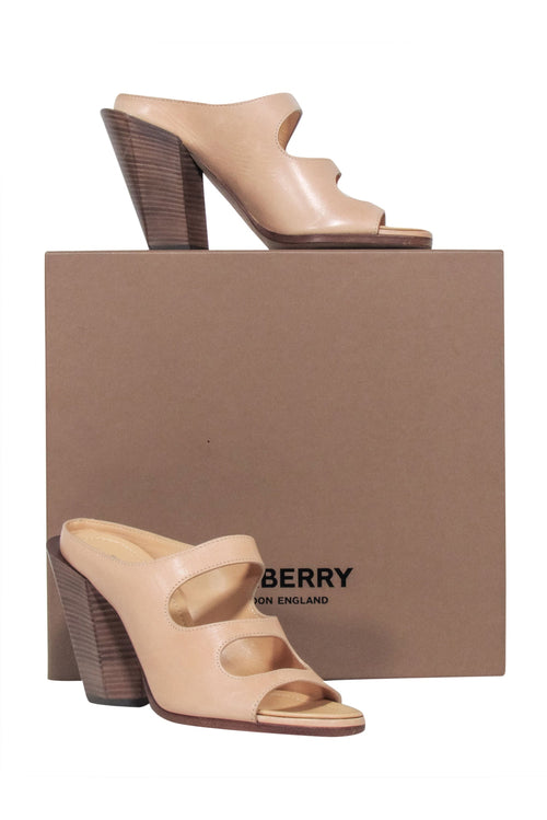 Burberry - Beige Leather Open Toe 
