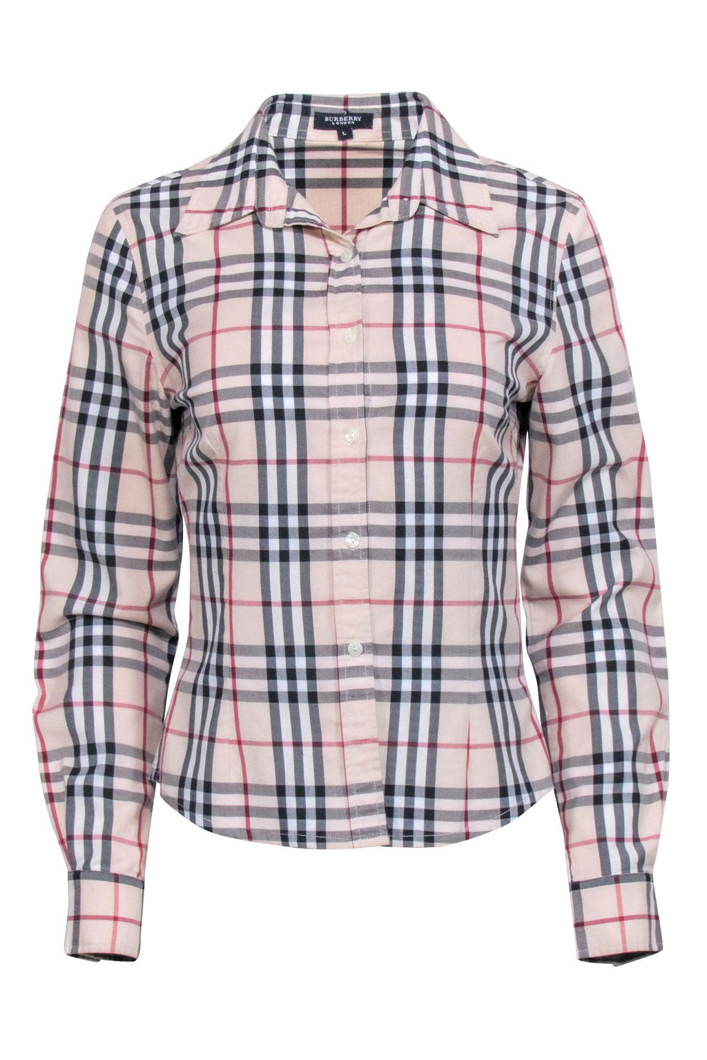 Burberry - Beige Signature Plaid Button Down Shirt Sz L