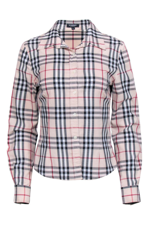 Burberry - Beige Signature Plaid Button Down Shirt Sz L