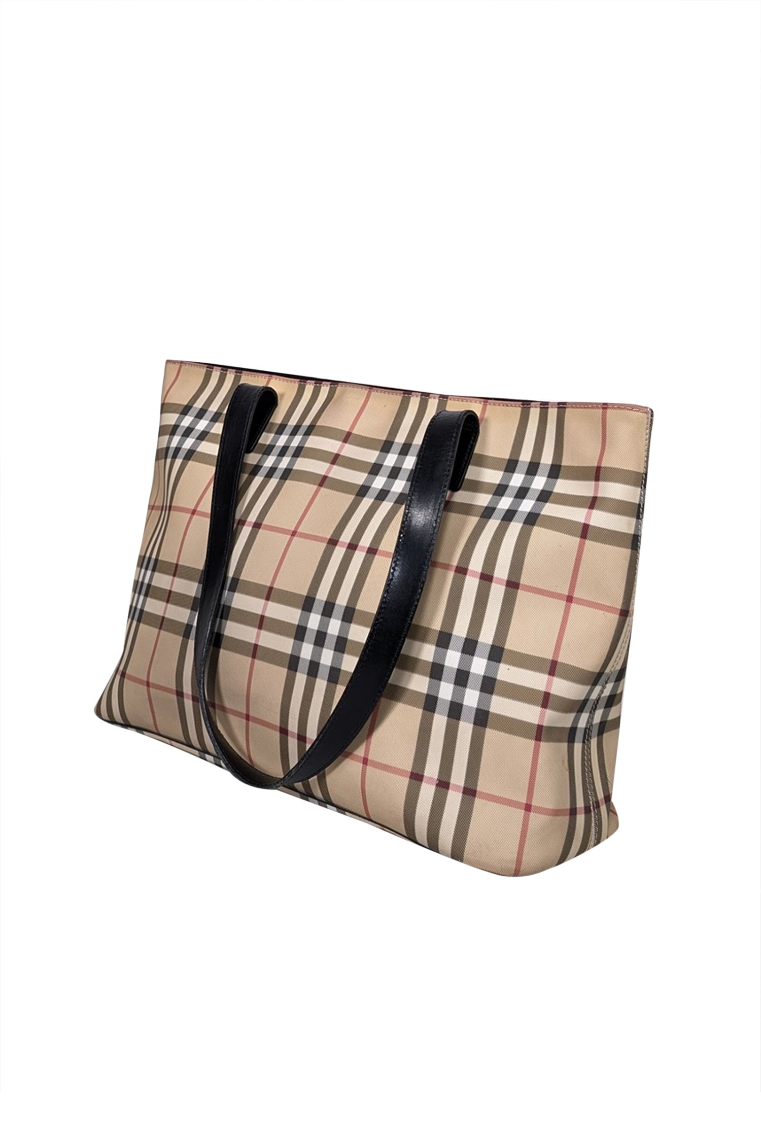 Burberry - Beige Signature Plaid Canvas Tote Bag