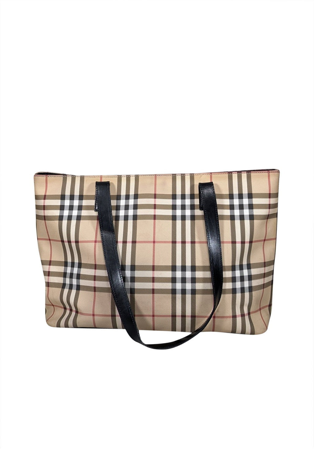 Burberry - Beige Signature Plaid Canvas Tote Bag