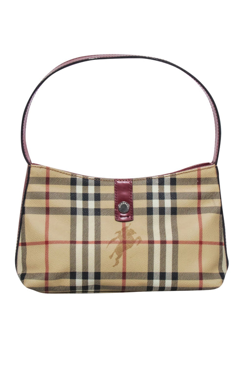 Burberry - Beige Signature Plaid Haymarket Mini Bag