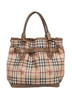 Burberry - Beige Signature Plaid Large Bucket Bag