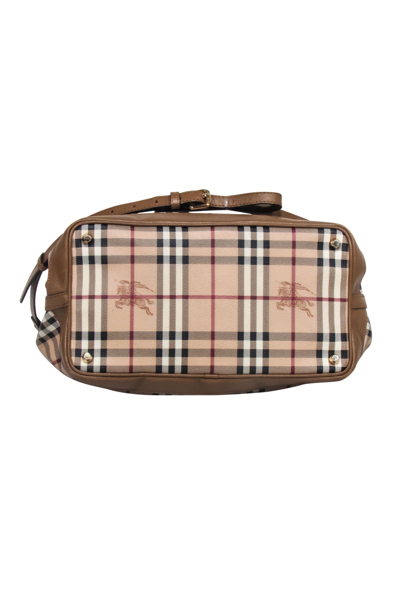 Burberry - Beige Signature Plaid Large Bucket Bag