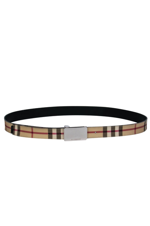 Burberry - Beige Tartan Print Belt