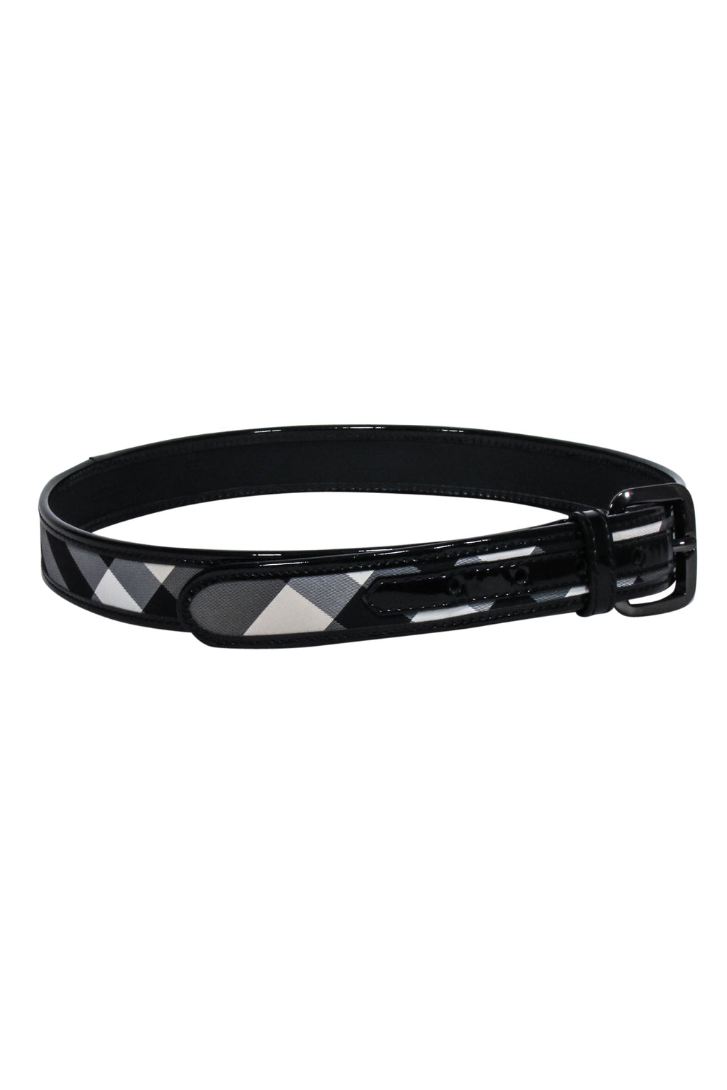 Burberry - Black & Grey Plaid Belt Sz 4
