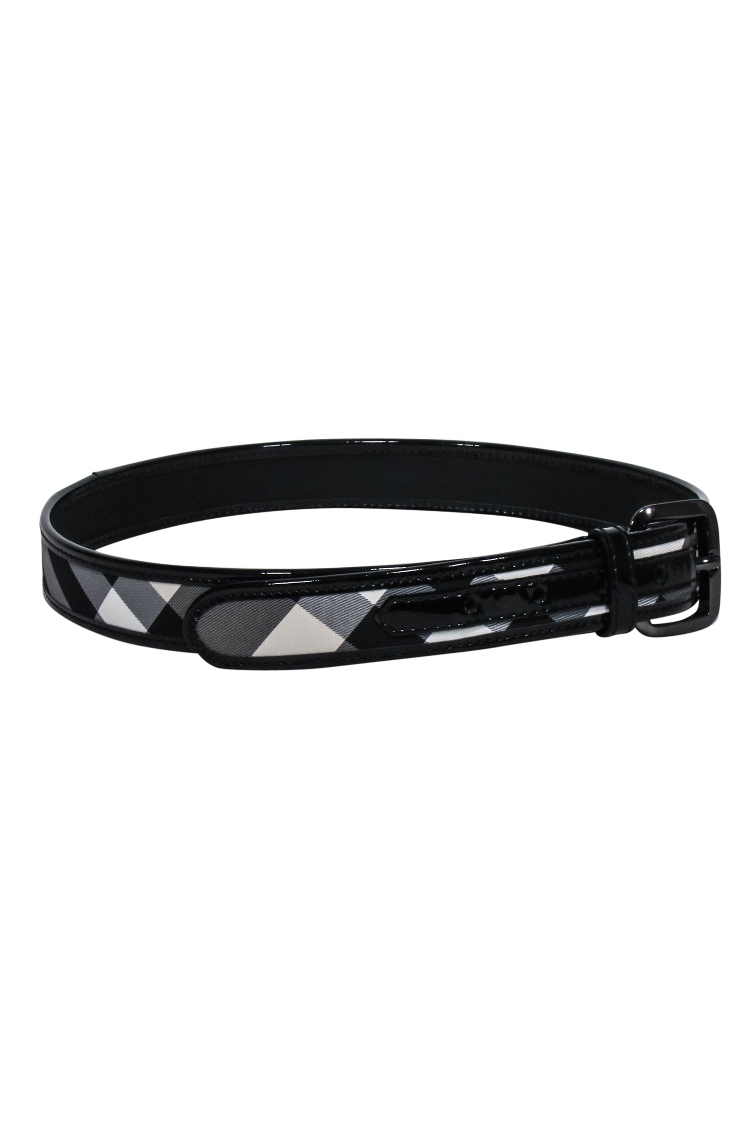 Burberry - Black & Grey Plaid Belt Sz 4