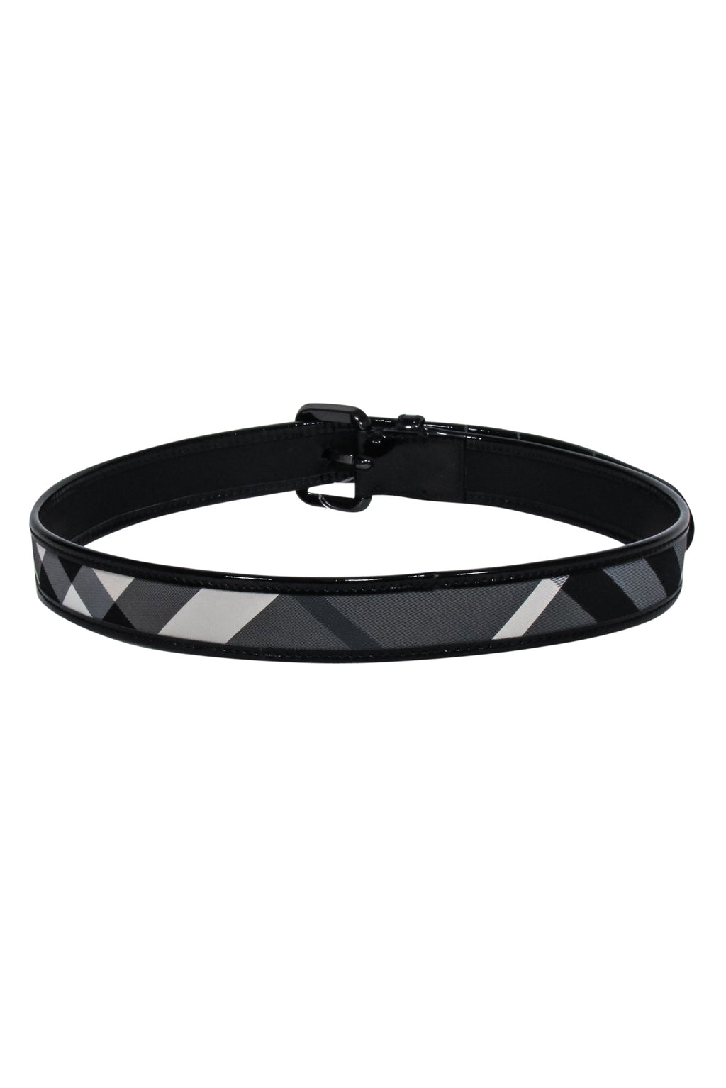 Burberry - Black & Grey Plaid Belt Sz 4