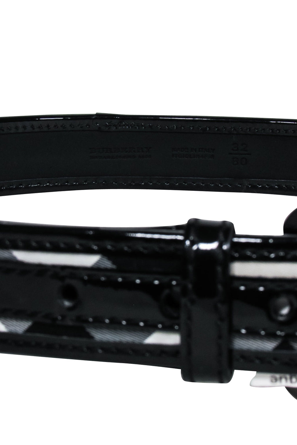 Burberry - Black & Grey Plaid Belt Sz 4