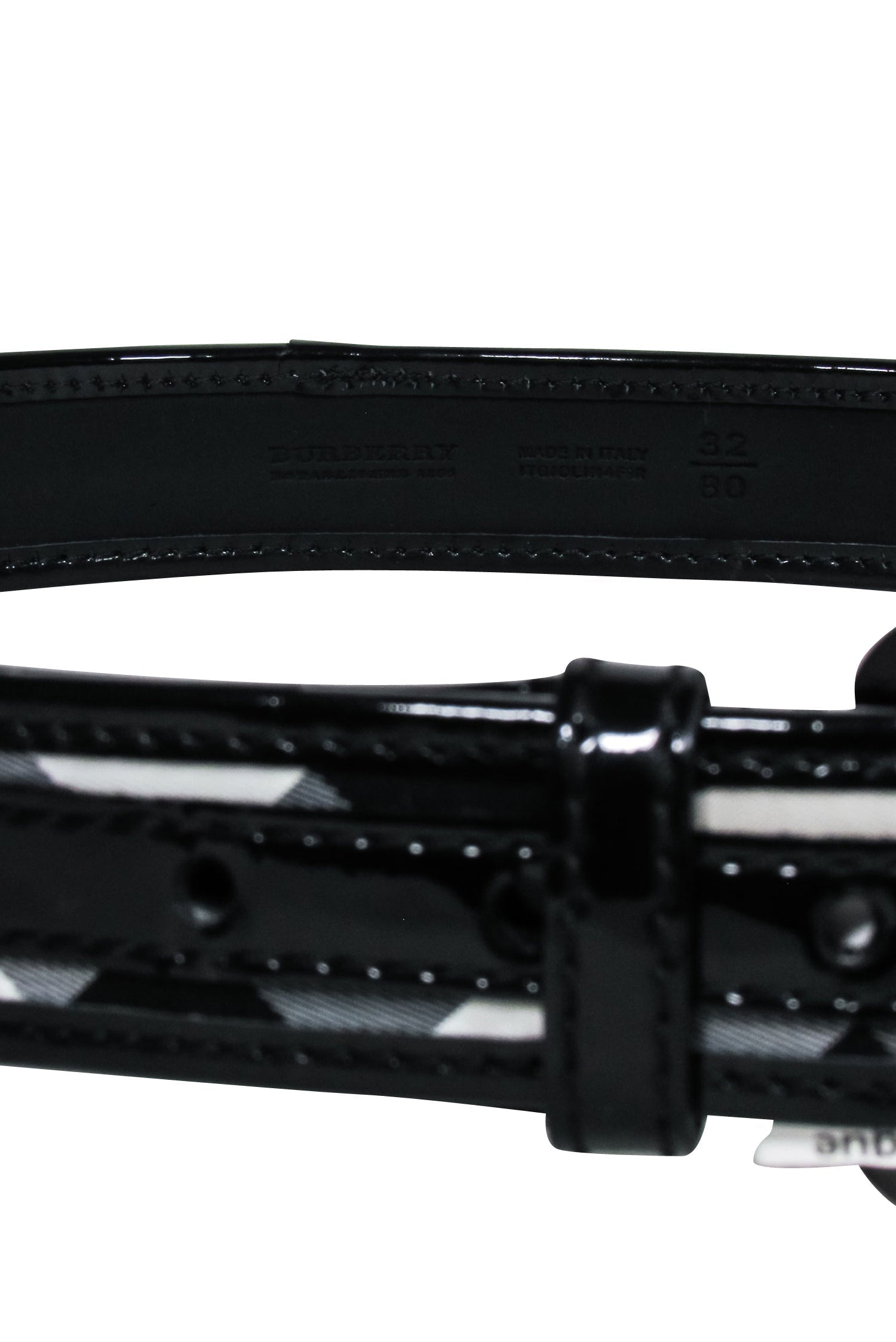 Burberry - Black & Grey Plaid Belt Sz 4