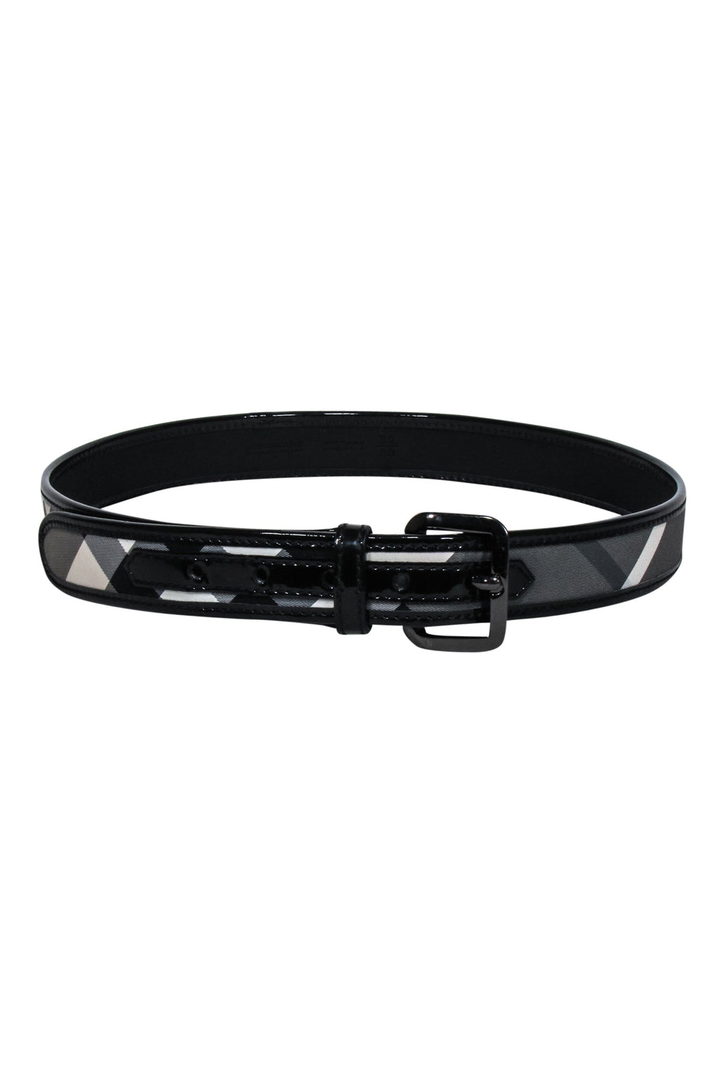 Burberry - Black & Grey Plaid Belt Sz 4