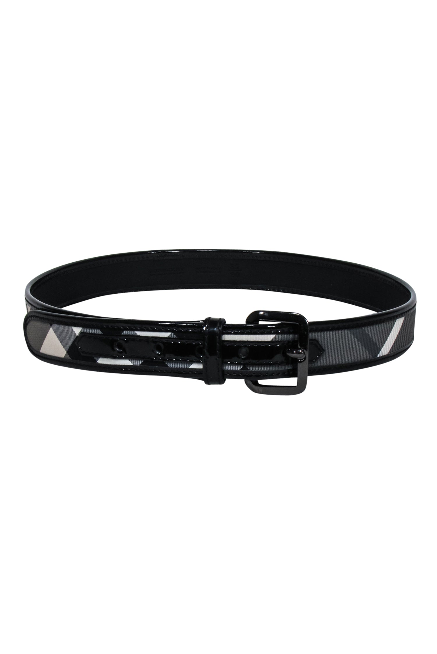 Burberry - Black & Grey Plaid Belt Sz 4
