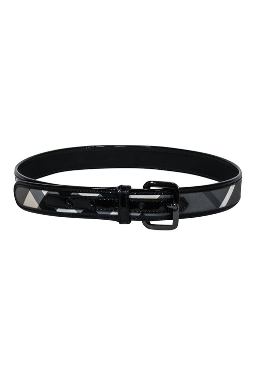 Burberry - Black & Grey Plaid Belt Sz 4