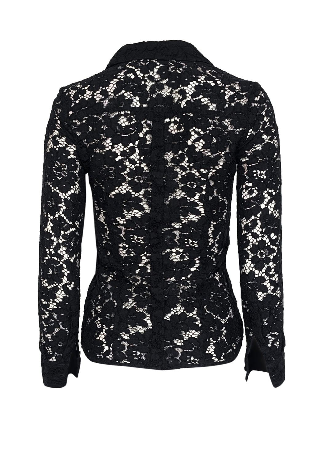 Burberry - Black Lace Button Front Shirt Sz 2