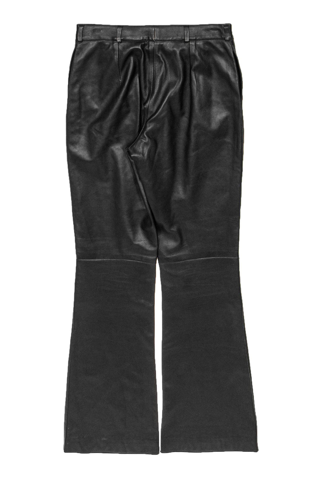 Burberry - Black Leather Bootcut Pants Sz 8