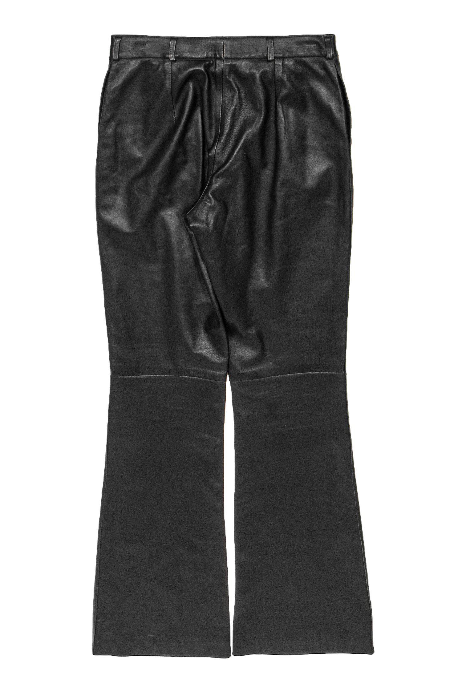 Burberry - Black Leather Bootcut Pants Sz 8
