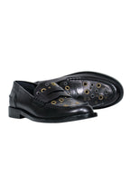 Burberry - Black Leather Loafers w/ Grommet Design Sz 9