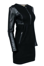 Burberry - Black Leather Long Sleeve Mini Dress Sz 2