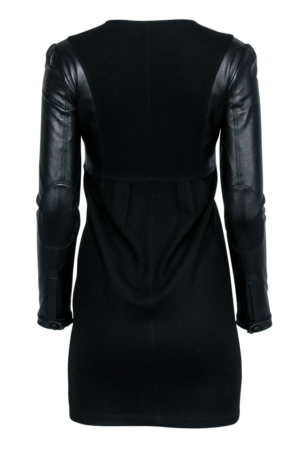 Burberry - Black Leather Long Sleeve Mini Dress Sz 2