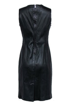 Burberry - Black Leather Sleeveless Paneled Sheath Dress Sz 12
