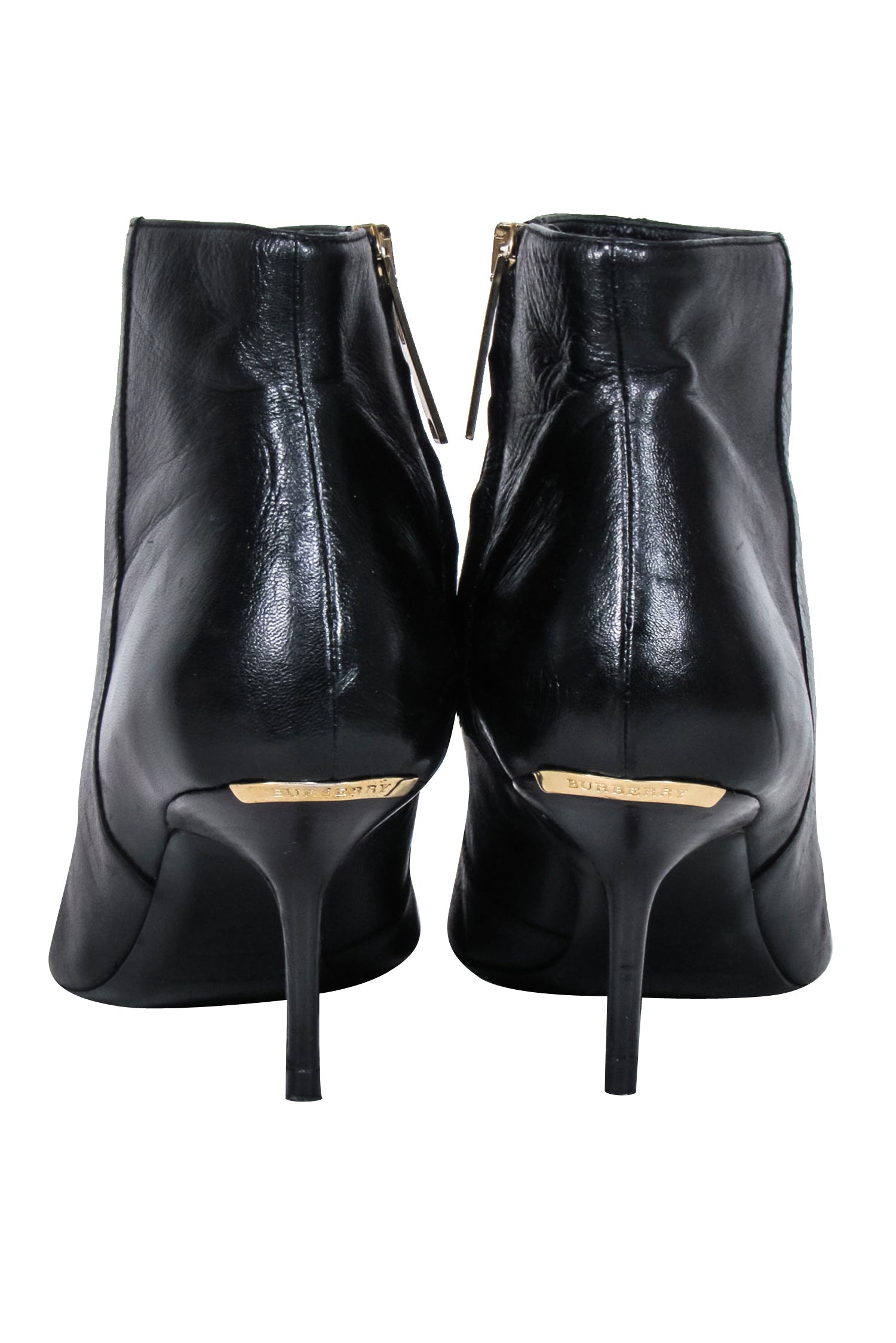 Burberry - Black Leather Stiletto Booties Sz 9
