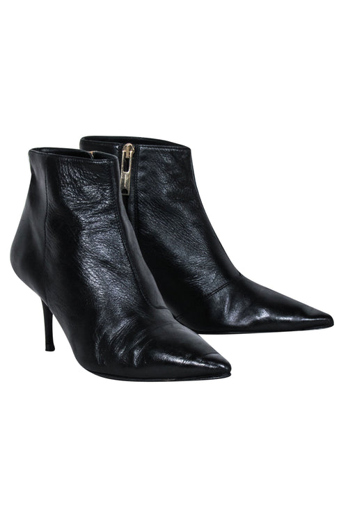 Burberry - Black Leather Stiletto Booties Sz 9