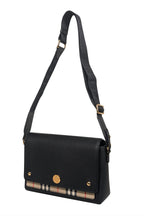 Burberry - Black Leather & Vintage Check Note Crossbody Bag