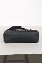 Burberry - Black Leather & Vintage Check Note Crossbody Bag
