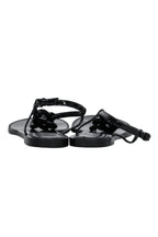 Burberry - Black Patent Leather T-Strap Sandals w/ Chain Design Sz 8