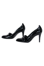 Burberry - Black Patent Logo Strap Heels Sz 6.5