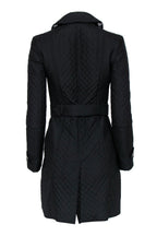 Burberry - Black Quilted Double Breasted Trench Coat w/ Belt Sz 2