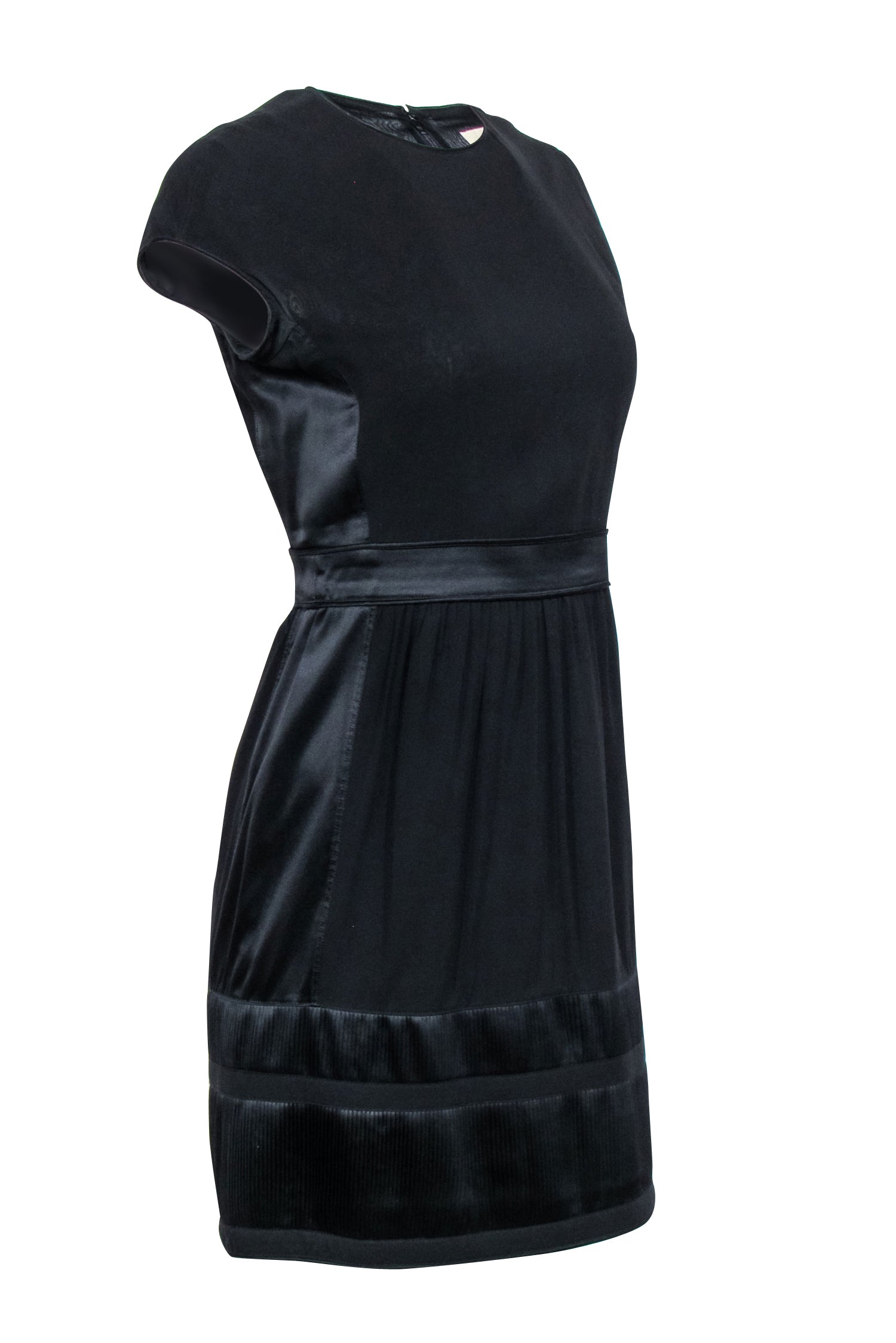 Burberry - Black Short Sleeve Silk Blend Dress Sz 4
