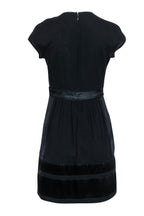 Burberry - Black Short Sleeve Silk Blend Dress Sz 4