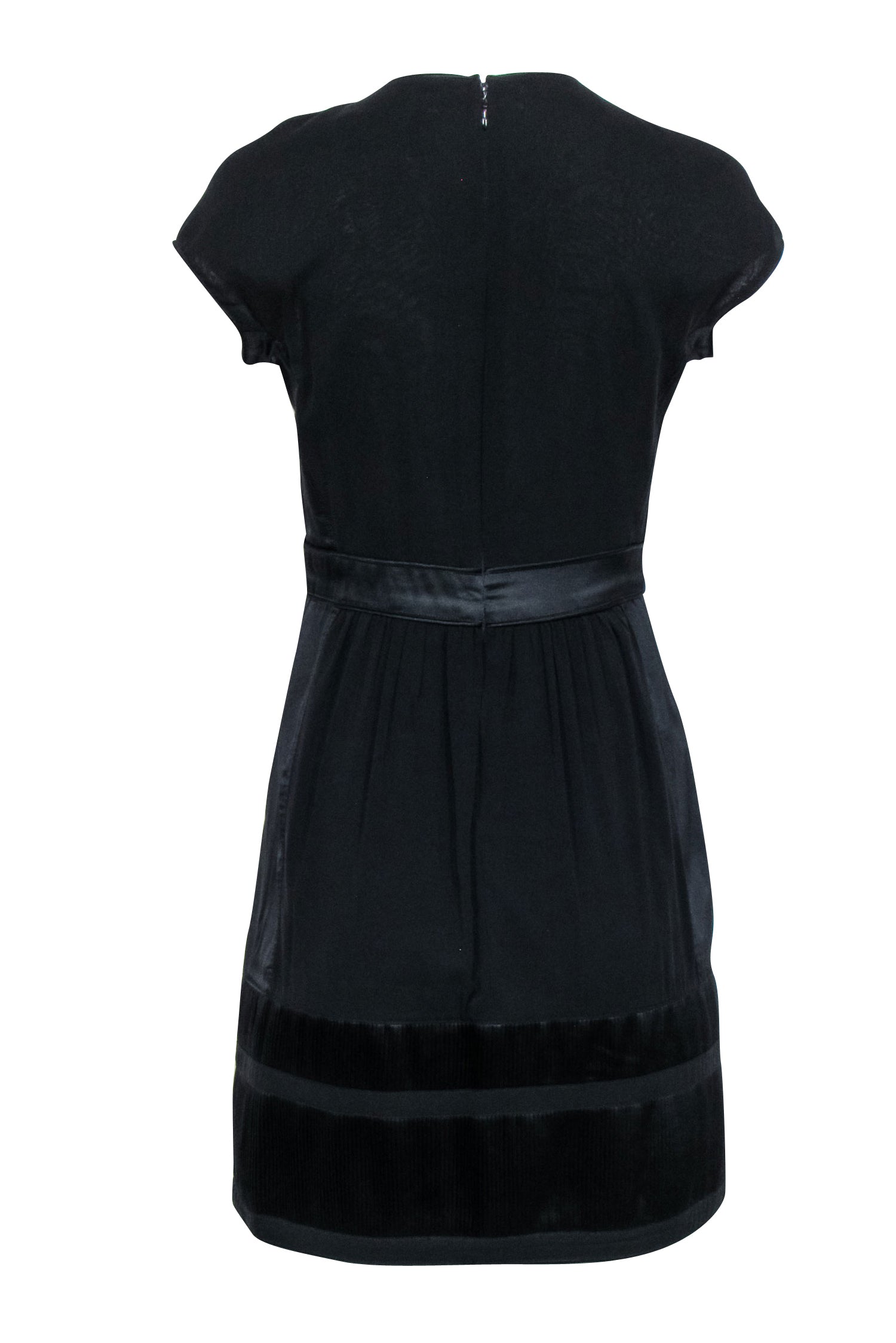 Burberry - Black Short Sleeve Silk Blend Dress Sz 4
