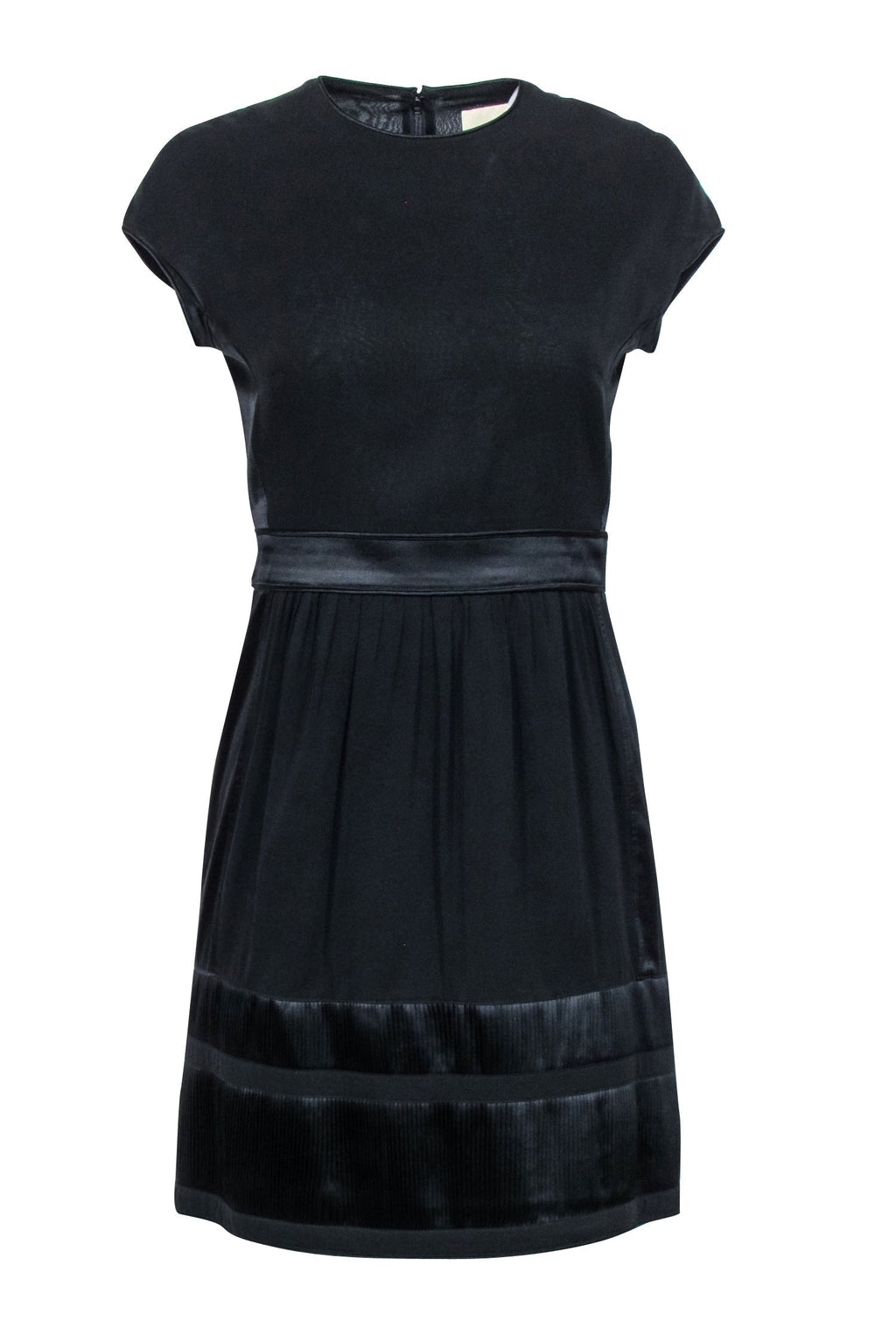 Burberry - Black Short Sleeve Silk Blend Dress Sz 4