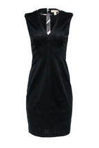 Burberry - Black Sleeveless Sheath Dress w/ Epaulette Shoulder Sz 8