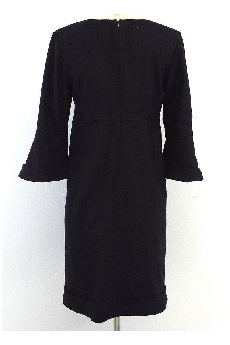 Burberry - Black Wool 3/4 Sleeve Dress Sz 8