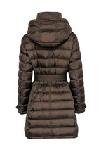 Burberry Brit - Olive Belted Hooded Button-Up Puffer Coat Sz L