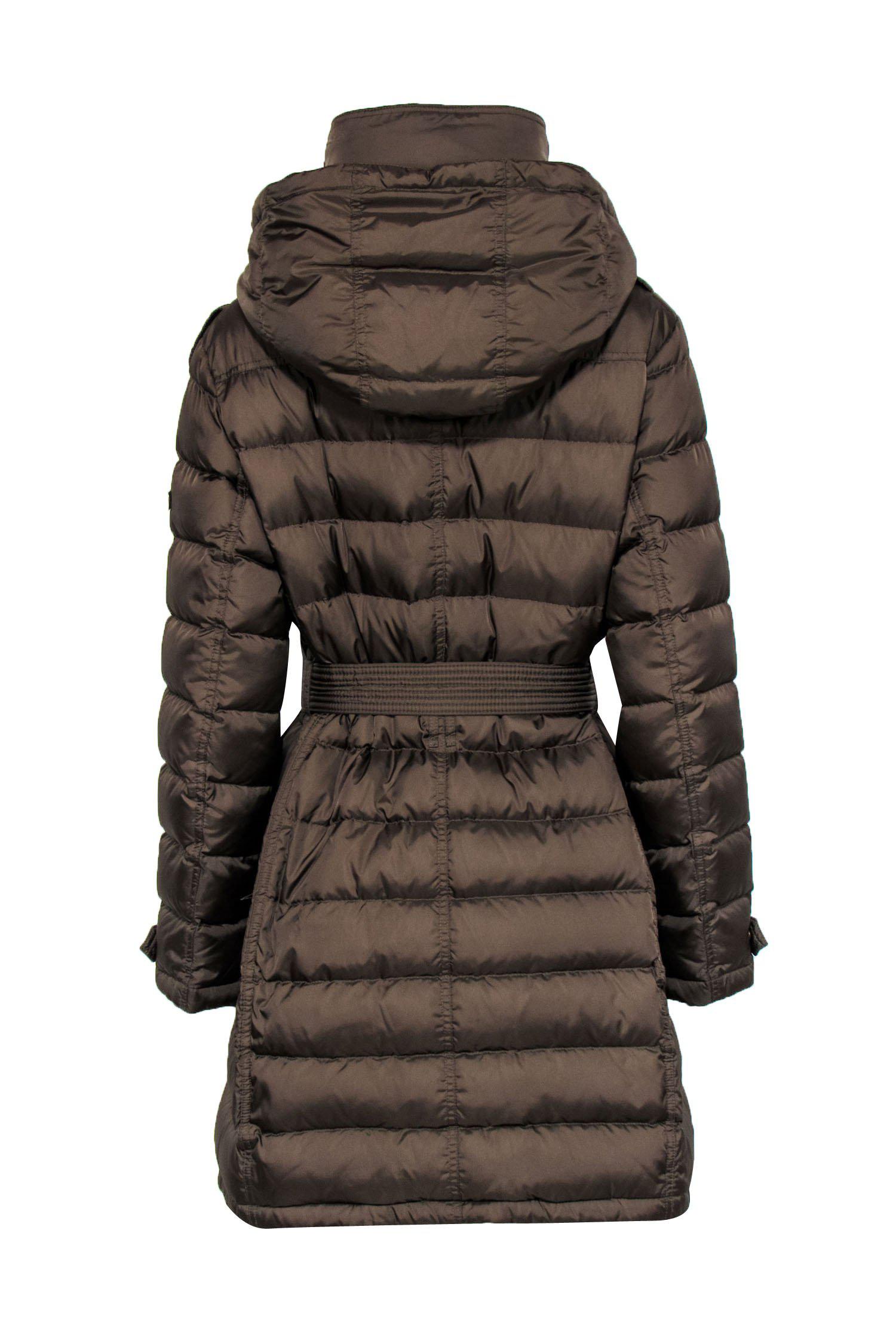 Burberry Brit - Olive Belted Hooded Button-Up Puffer Coat Sz L