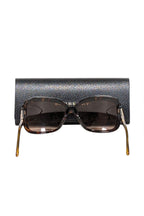 Burberry - Brown Rounded Square Sunglasses w/ Signature Plaid Sides