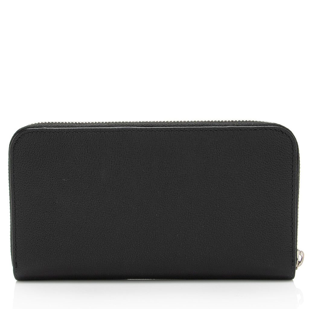 Burberry Calfskin Embossed Logo Elmore Zip Around Wallet (SHF-s1Fg80)