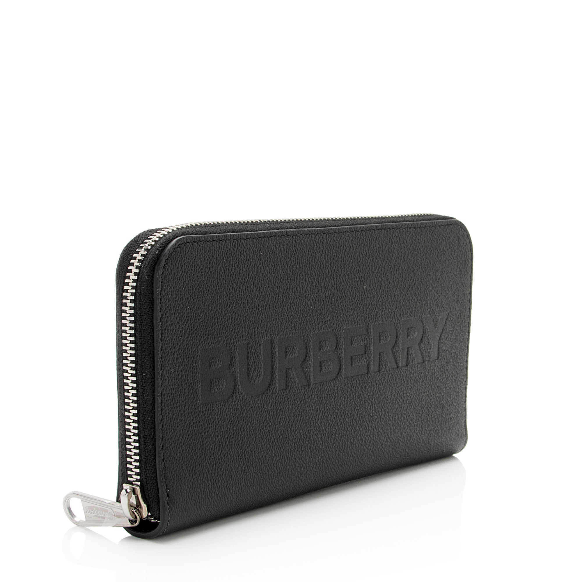 Burberry Calfskin Embossed Logo Elmore Zip Around Wallet (SHF-s1Fg80)