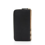 Burberry Calfskin House Check Renfrew Zip Around Wallet (SHF-B5VVSw)